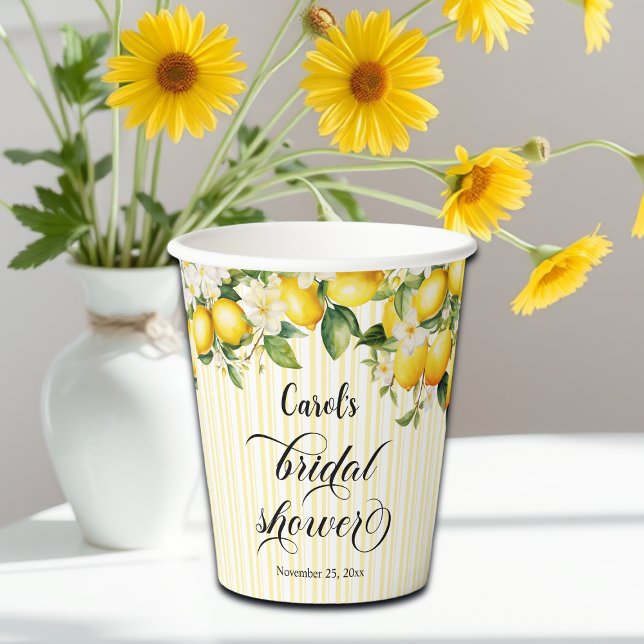 Lemon Branch Mediterranean Summer Brautparty Pappbecher (Von Creator hochgeladen)