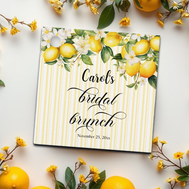 Lemon Branch Mediterranean Summer Bridal Brunch Geschenkanhänger (Von Creator hochgeladen)