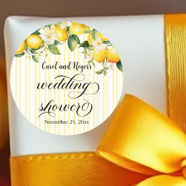 Lemon Branch Mediterranean Summer Polterabend Runder Aufkleber