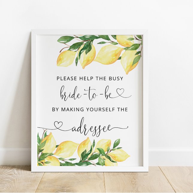 Lemon Brautparty Address a Envelope Poster (Von Creator hochgeladen)