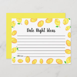 Lemon Brautparty Date Night Ideas Begleitkarte