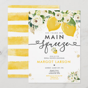Lemon Brautparty Floral Lemon Main Squeeze Einladung
