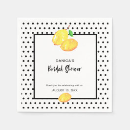 Lemon Brautparty Gelbe Polka Dots niedlich Serviette