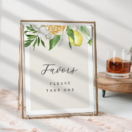 Lemon Brautparty Gevor Table Sign Poster