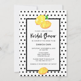Lemon Brautparty Hand Lettering Polka Dots Einladung
