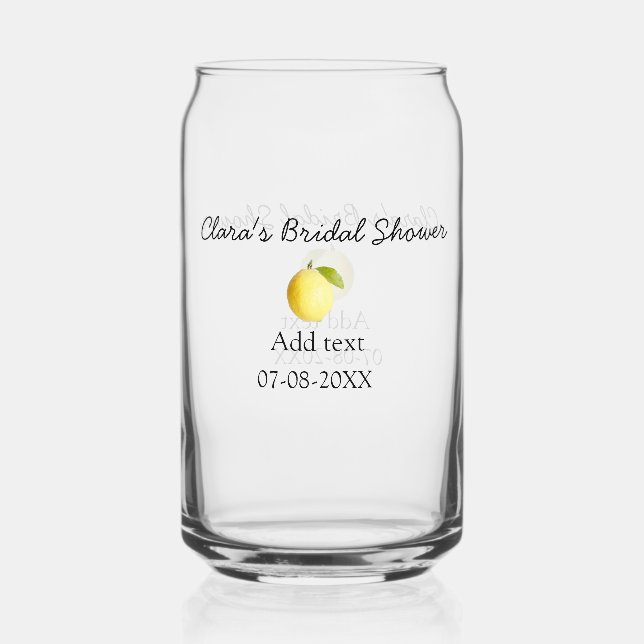 Lemon Brautparty modern schlicht und rustikal b Dosenglas (Vorderseite)