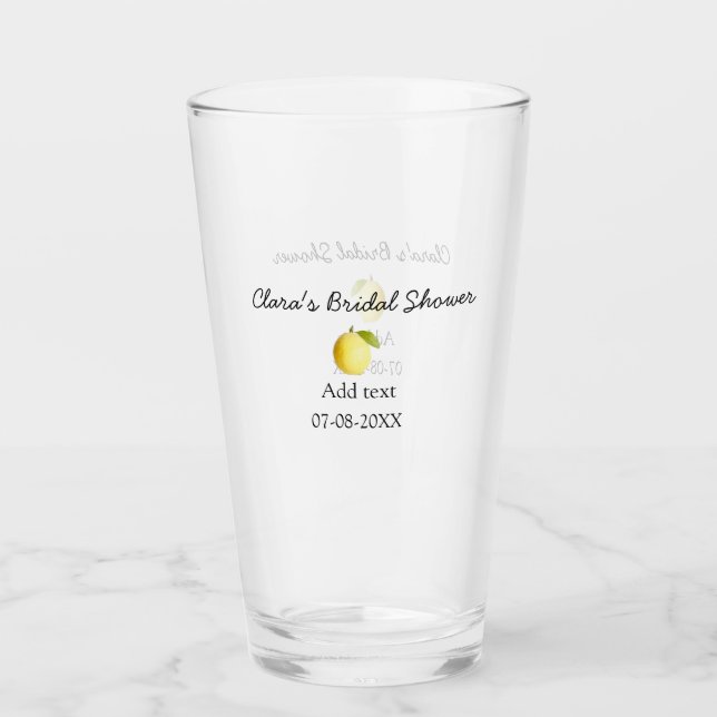 Lemon Brautparty modern schlicht und rustikal b Glas (Vorderseite)