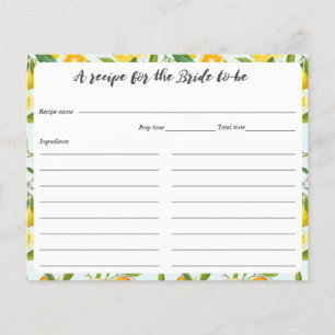 Lemon Brautparty Rezept Cards