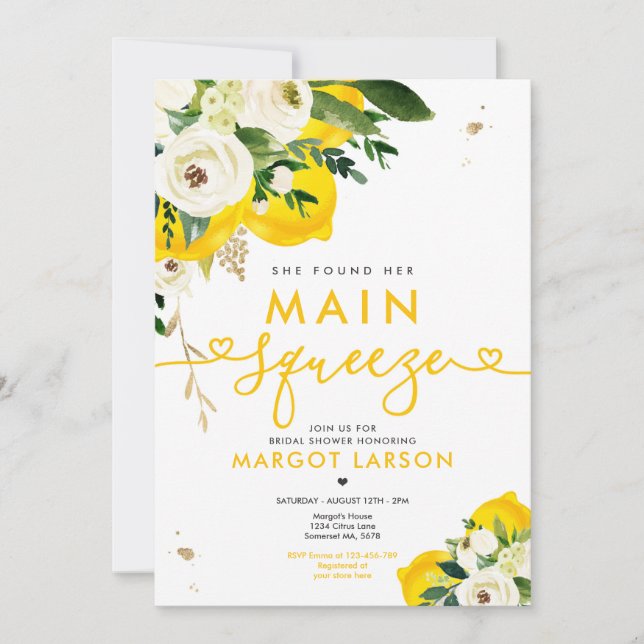 Lemon Brautparty sie fand ihren Hauptpresse Einladung (Vorderseite)