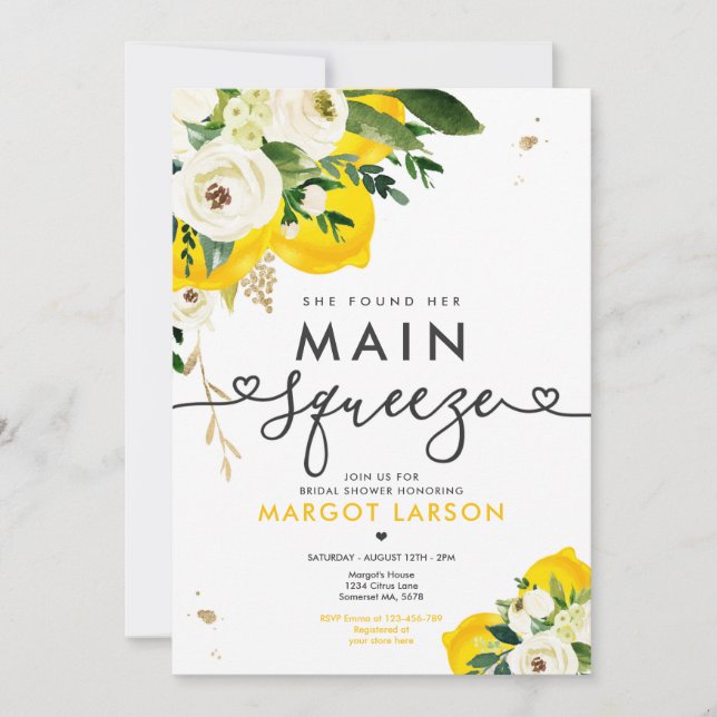 Lemon Brautparty sie fand ihren Hauptpresse Einladung (Vorderseite)