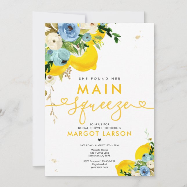 Lemon Brautparty sie fand ihren Hauptpresse Einladung (Vorderseite)
