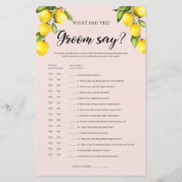 Lemon Brautparty Was der Bräutigam gesagt hat