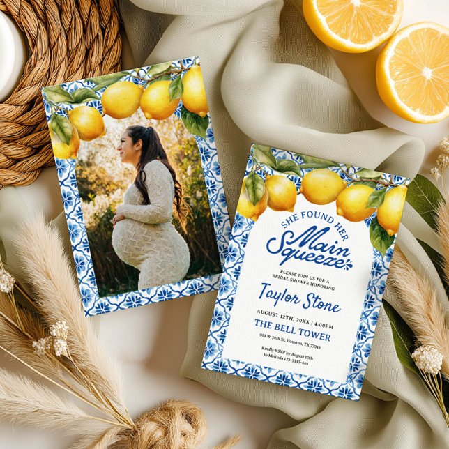 Lemon Bridal Dusche Einladung mit Foto (Von Creator hochgeladen)