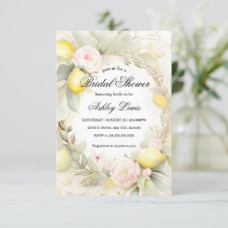 Lemon Bridal Dusche Einladung, Zitrusfrüchte Einladung