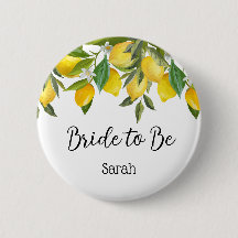 Lemon Bride to Be Button - Lemon-Tasten