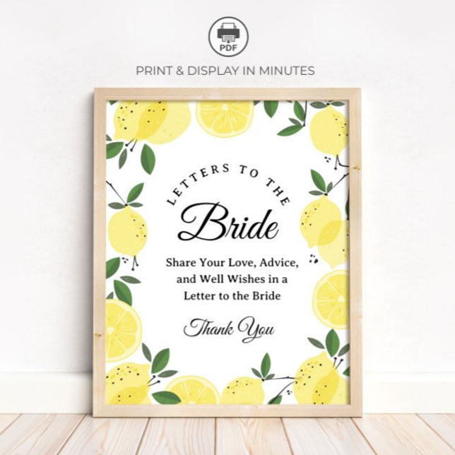 Lemon "Briefe an die Braut" Junggesellinnenabschie Poster (Von Creator hochgeladen)