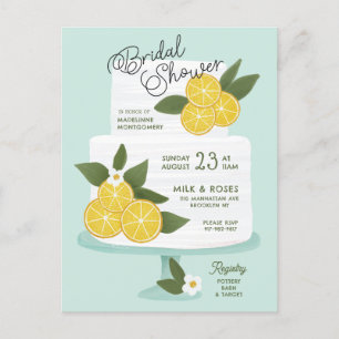 Lemon Cake Bridal Dusche Einladung Postkarte
