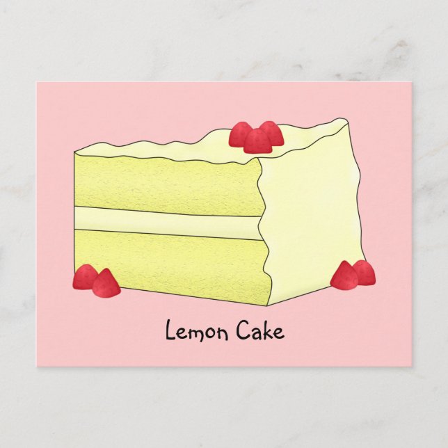 Lemon Cake Rezept Card Postkarte (Vorderseite)