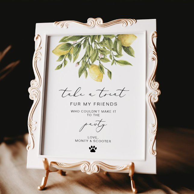 Lemon Calligraphy Dog Leckerei Wedding Sign Poster (Von Creator hochgeladen)