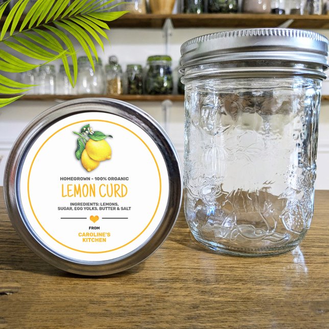 Lemon Canning Jar Label Runder Aufkleber (Von Creator hochgeladen)