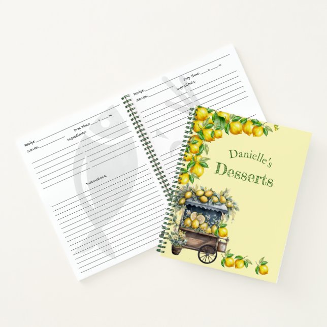 Lemon Cart und Lemony Goodness Rezept Notizbuch (Innenseite)