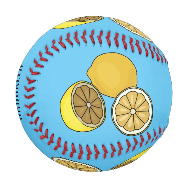 Lemon Cartoon Illustration Baseball (Vorderseite Links)