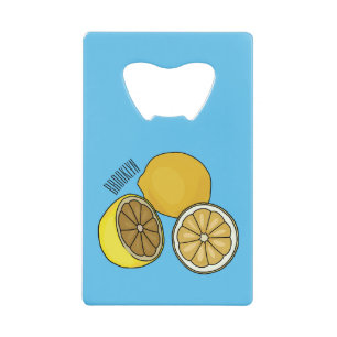 Lemon Cartoon Illustration Geldbeutel Flaschenöffner