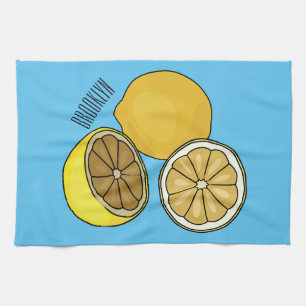 Lemon Cartoon Illustration Geschirrtuch