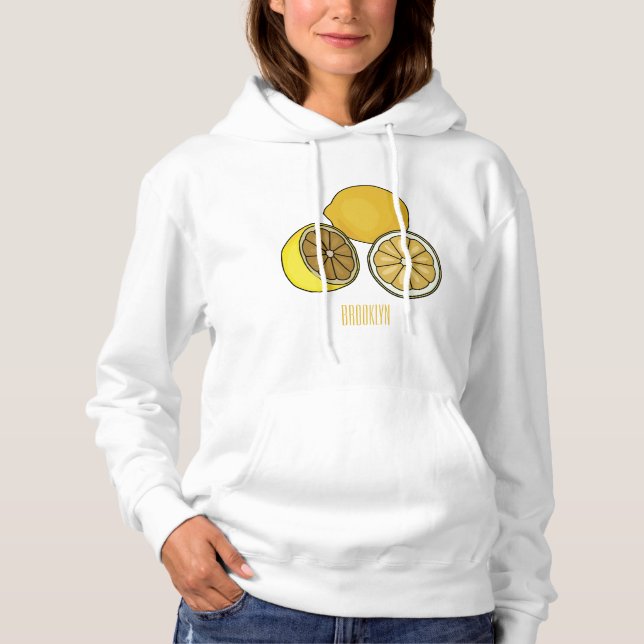 Lemon Cartoon Illustration Hoodie (Vorderseite)