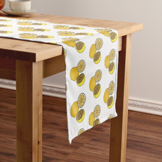 Lemon Cartoon Illustration Kurzer Tischläufer (Beispiel)