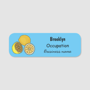 Lemon Cartoon Illustration Namensschild