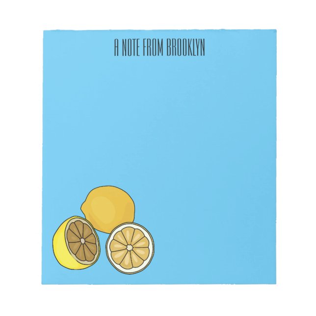 Lemon Cartoon Illustration Notizblock (Vorderseite)