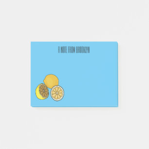 Lemon Cartoon Illustration Post-it Klebezettel