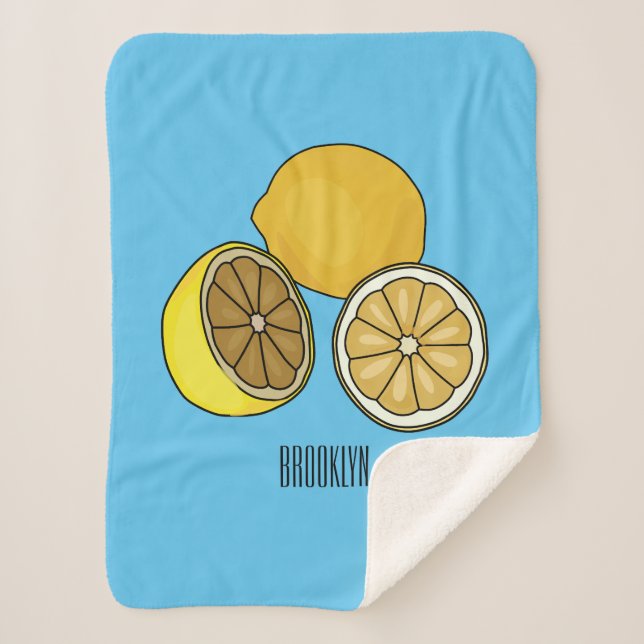 Lemon Cartoon Illustration Sherpadecke (Vorderseite)