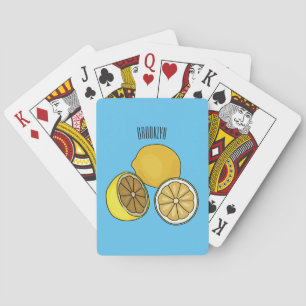 Lemon Cartoon Illustration Spielkarten