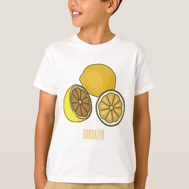 Lemon Cartoon Illustration T-Shirt (Vorderseite)
