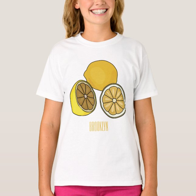 Lemon Cartoon Illustration T-Shirt (Vorderseite)