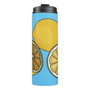 Lemon Cartoon Illustration Thermosbecher