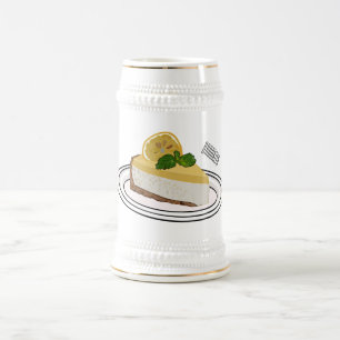 Lemon cheesecake Cartoon Illustration Bierglas