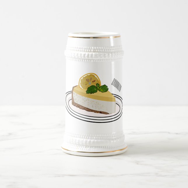 Lemon cheesecake Cartoon Illustration Bierglas (Mittel)