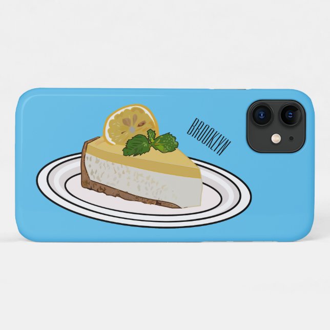 Lemon cheesecake Cartoon Illustration Case-Mate iPhone Hülle (Rückseite (Horizontal))