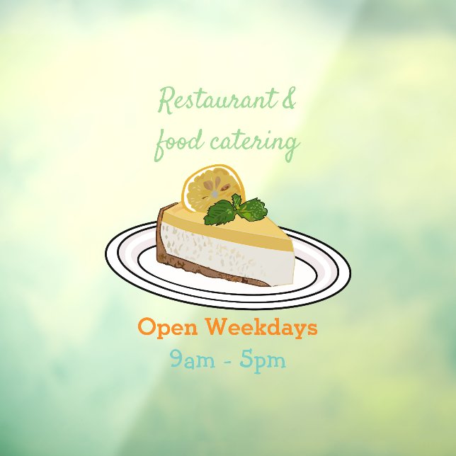 Lemon cheesecake Cartoon Illustration Fensteraufkleber (Blatt 3)