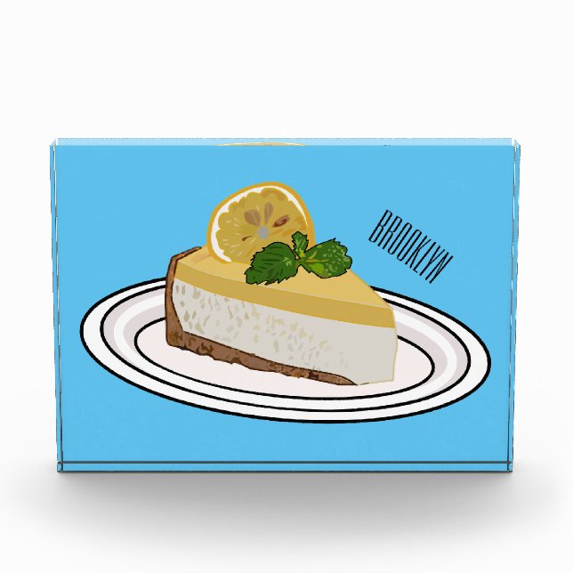 Lemon cheesecake Cartoon Illustration Fotoblock (Vorderseite)