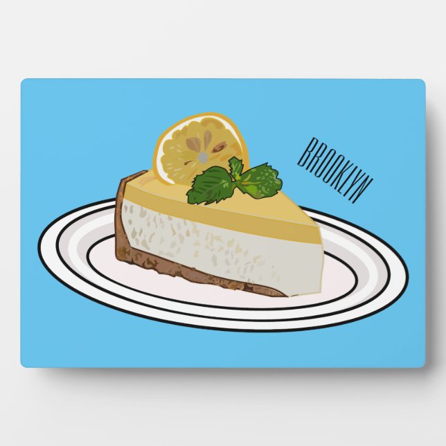 Lemon cheesecake Cartoon Illustration Fotoplatte (Vorderseite)