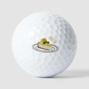 Lemon cheesecake Cartoon Illustration Golfball