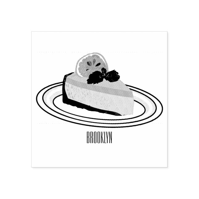 Lemon cheesecake Cartoon Illustration Gummistempel (Prägung)