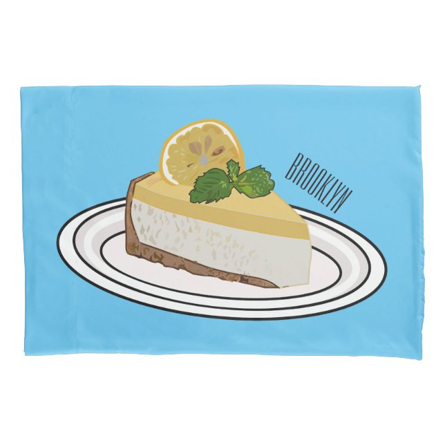 Lemon cheesecake Cartoon Illustration Kissenbezug (Vorderseite)