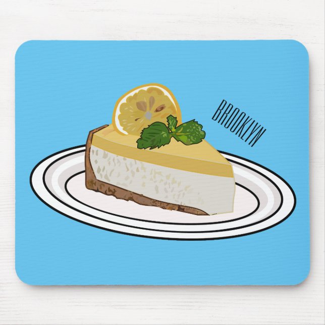 Lemon cheesecake Cartoon Illustration Mousepad (Vorne)