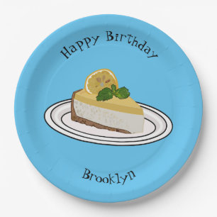 Lemon cheesecake Cartoon Illustration Pappteller