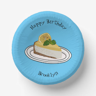 Lemon cheesecake Cartoon Illustration Pappteller